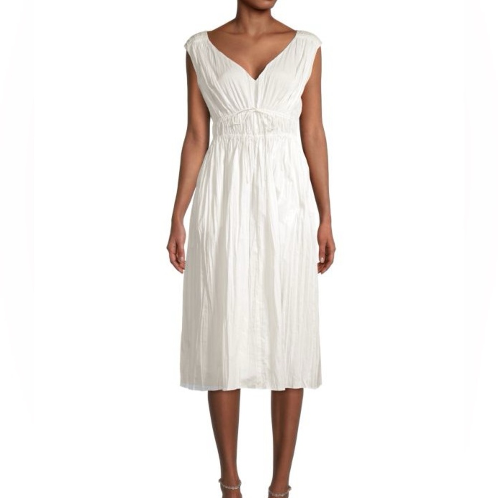 White Pleated Broomstick Dress Rebecca Taylor NWOT